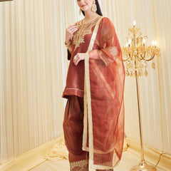 Designer Party Wear Look top with farshi salwar Heavy Fandy Silk Material With Embroidery sequence work