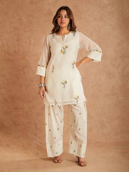 Designer Party Wear Look top with farshi salwar Dupatta set