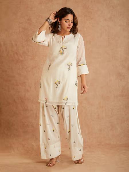 Designer Party Wear Look top with farshi salwar Dupatta set