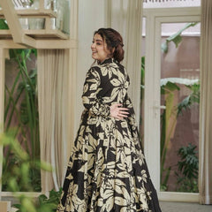 Maslin Cotton With Digital Print Work Anarkali Suit