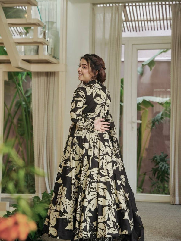 Maslin Cotton With Digital Print Work Anarkali Suit