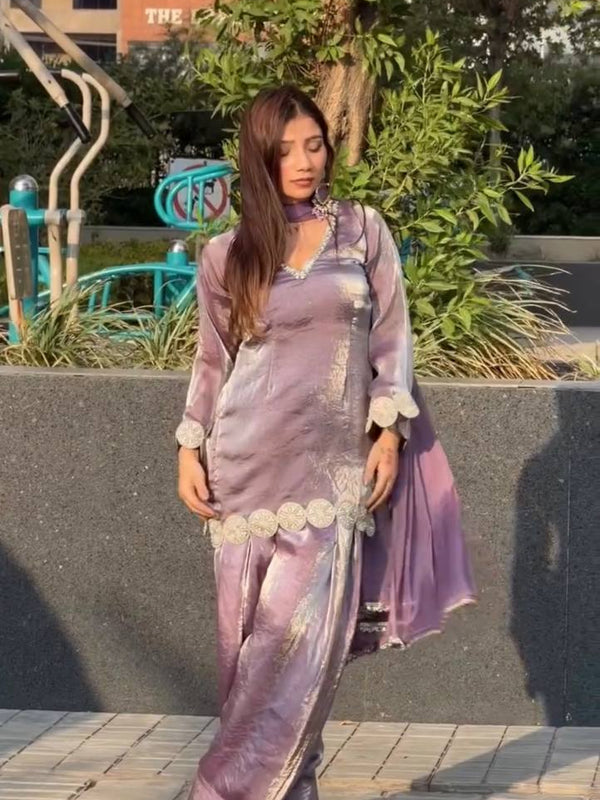 New Designer Party Wear Look top with farshi salwar
