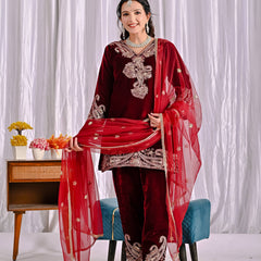 Pure Heavy Viscose Velvet With *Heavy Embroidery Coding Sequence Work