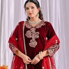 Pure Heavy Viscose Velvet With *Heavy Embroidery Coding Sequence Work