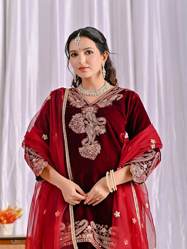 Pure Heavy Viscose Velvet With *Heavy Embroidery Coding Sequence Work