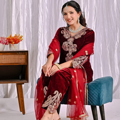 Pure Heavy Viscose Velvet With *Heavy Embroidery Coding Sequence Work