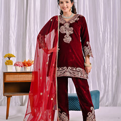 Pure Heavy Viscose Velvet With *Heavy Embroidery Coding Sequence Work