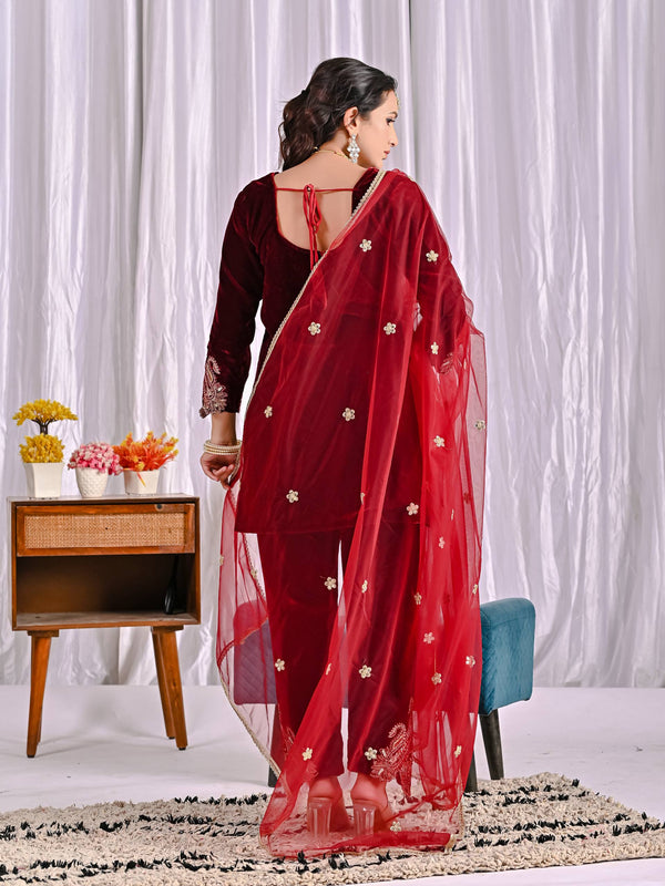 Pure Heavy Viscose Velvet With *Heavy Embroidery Coding Sequence Work