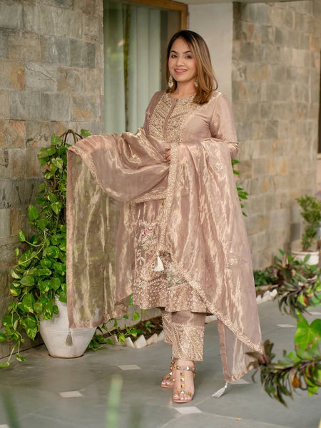Fandy Silk With Heavy Embroidery Sequence Work