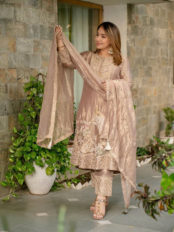 Fandy Silk With Heavy Embroidery Sequence Work