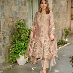 Fandy Silk With Heavy Embroidery Sequence Work