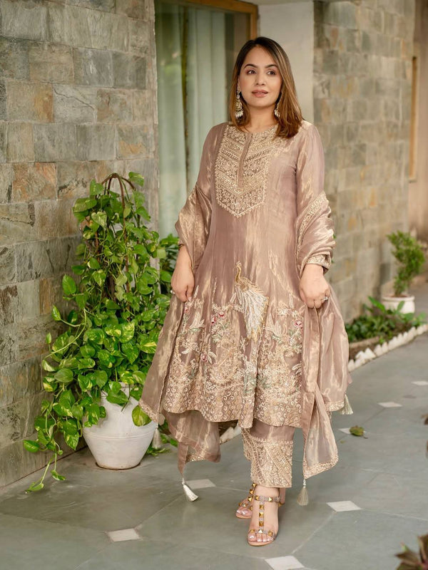 Fandy Silk With Heavy Embroidery Sequence Work