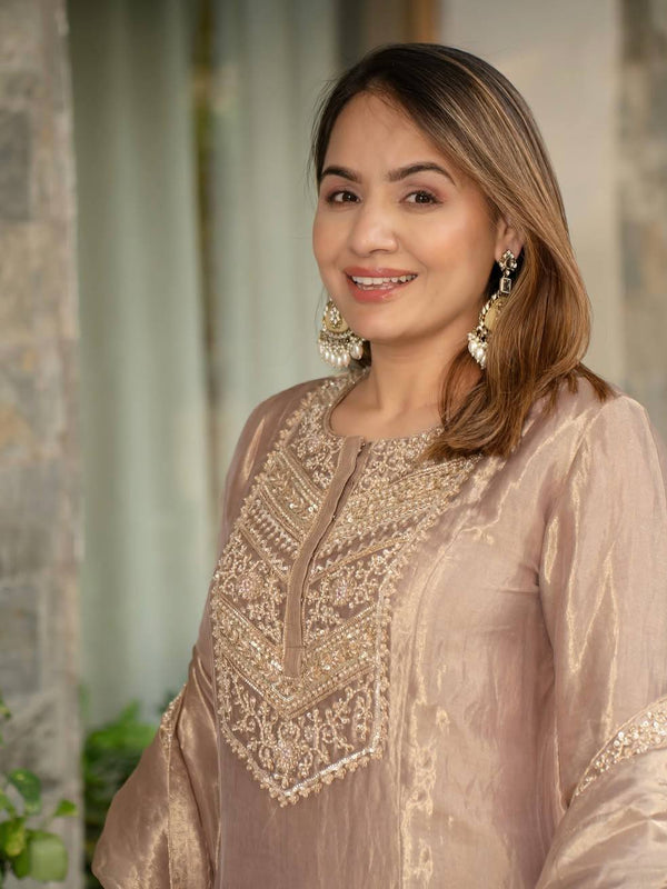 Fandy Silk With Heavy Embroidery Sequence Work