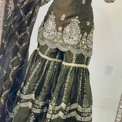 Designer Party Wear Look Top , Sharara and Dupatta
