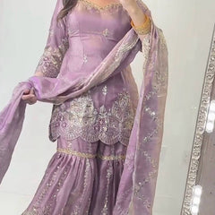 Designer Party Wear Look Top , Sharara and Dupatta