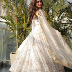 Heavy Fuax Georgette With Fully Flair Anarkali Gown