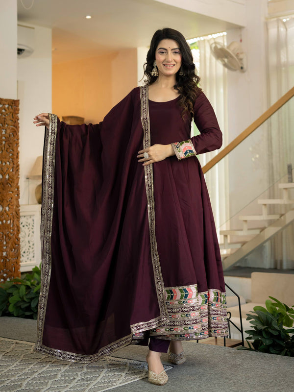 Heavy Roman Silk Anarkali Suit