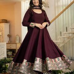Heavy Roman Silk Anarkali Suit