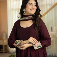 Heavy Roman Silk Anarkali Suit