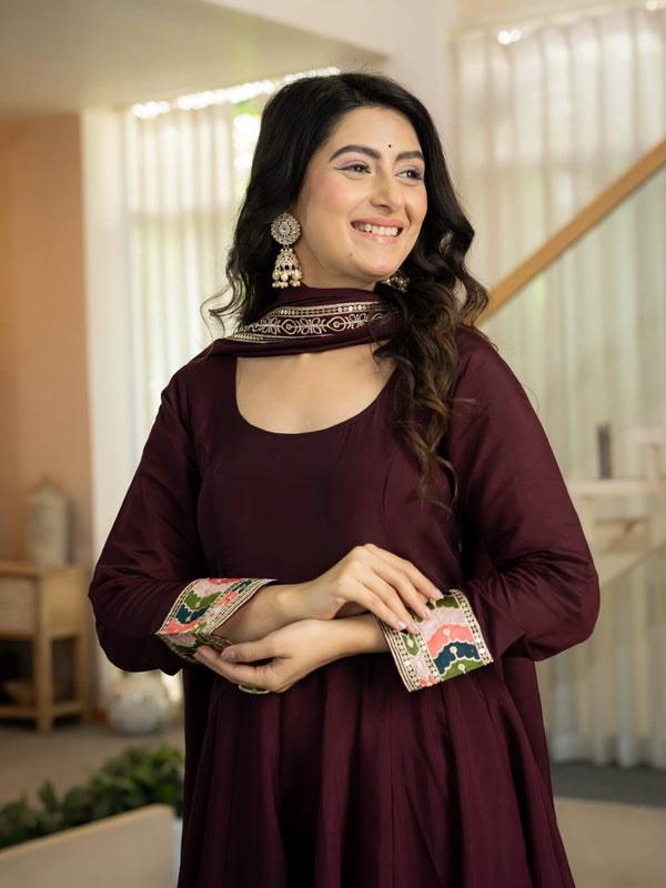 Heavy Roman Silk Anarkali Suit