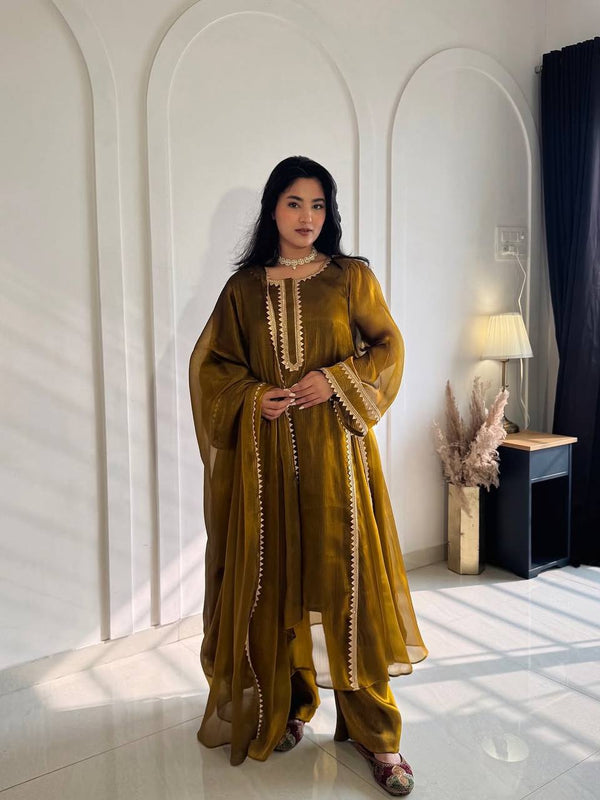 Designer Party Wear Look Gown Anarkali Style Pant Plazzo and Dupatta
