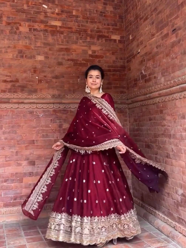 heavy fendy silk With Sequence And Embroidery Work Anarkali Suit