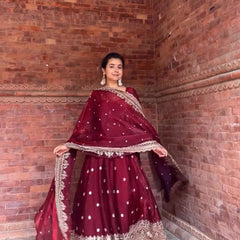 heavy fendy silk With Sequence And Embroidery Work Anarkali Suit