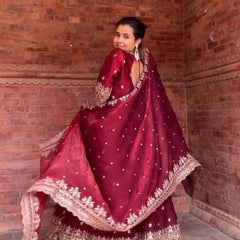 heavy fendy silk With Sequence And Embroidery Work Anarkali Suit