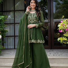 Heavy Crunchy Silk Palazzo Suit Set