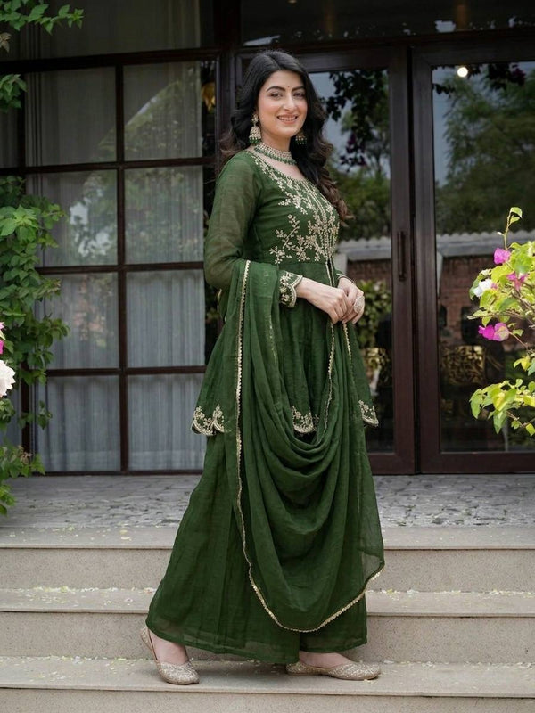 Heavy Crunchy Silk Palazzo Suit Set