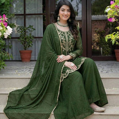 Heavy Crunchy Silk Palazzo Suit Set