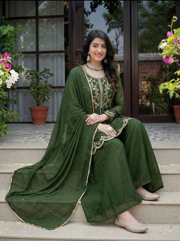 Heavy Crunchy Silk Palazzo Suit Set