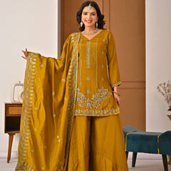 Heavy NC Vichitra Material With Beads Hand Work Sharara Palazzo Suit Set
