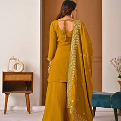 Heavy NC Vichitra Material With Beads Hand Work Sharara Palazzo Suit Set
