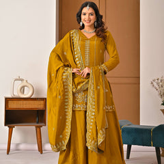 Heavy NC Vichitra Material With Beads Hand Work Sharara Palazzo Suit Set