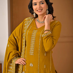 Heavy NC Vichitra Material With Beads Hand Work Sharara Palazzo Suit Set