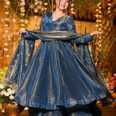 Heavy NC Vichitra Silk Anarkali Suit