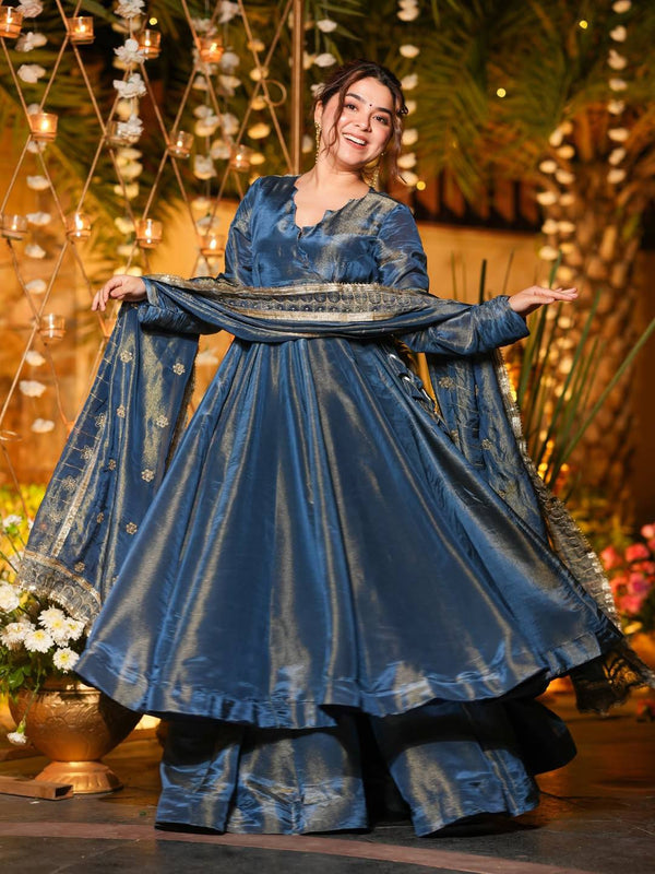 Heavy NC Vichitra Silk Anarkali Suit