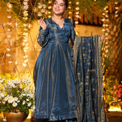 Heavy NC Vichitra Silk Anarkali Suit