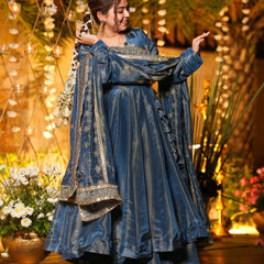 Heavy NC Vichitra Silk Anarkali Suit