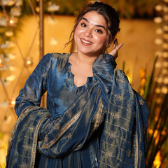 Heavy NC Vichitra Silk Anarkali Suit