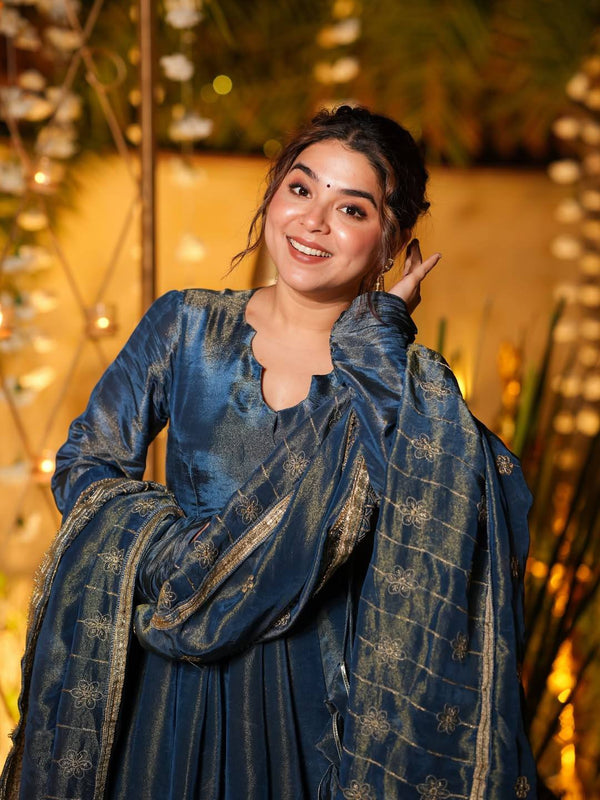 Heavy NC Vichitra Silk Anarkali Suit