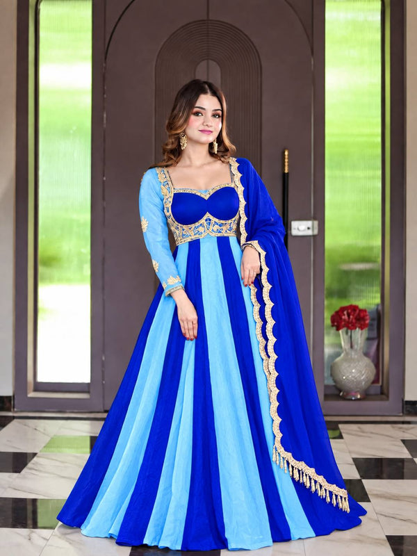 Heavy Fandy Silk Anarkali Suit