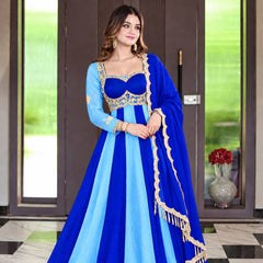Heavy Fandy Silk Anarkali Suit