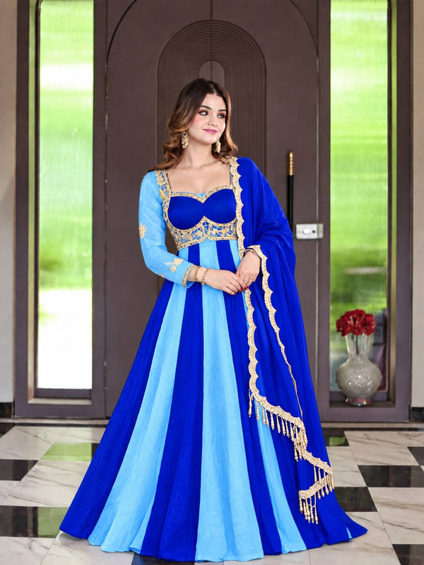 Heavy Fandy Silk Anarkali Suit