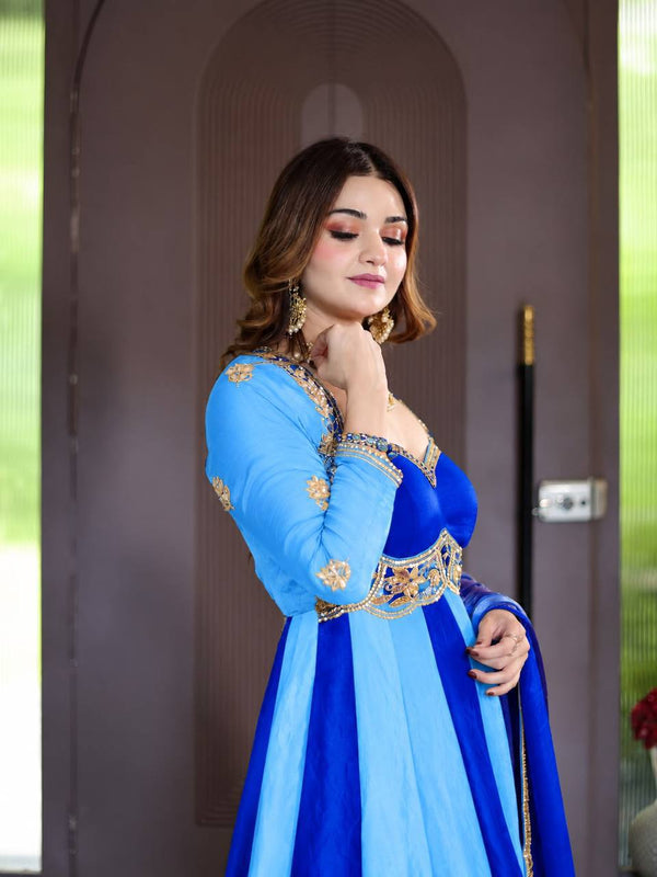 Heavy Fandy Silk Anarkali Suit