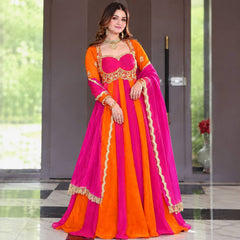 Heavy Fandy Silk Anarkali Suit