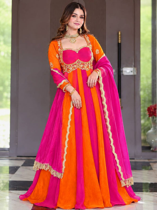 Heavy Fandy Silk Anarkali Suit