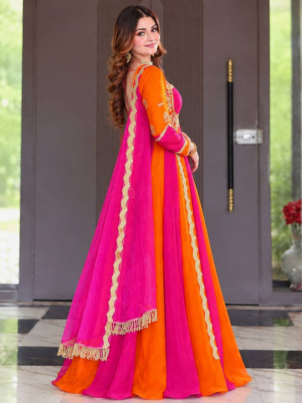 Heavy Fandy Silk Anarkali Suit