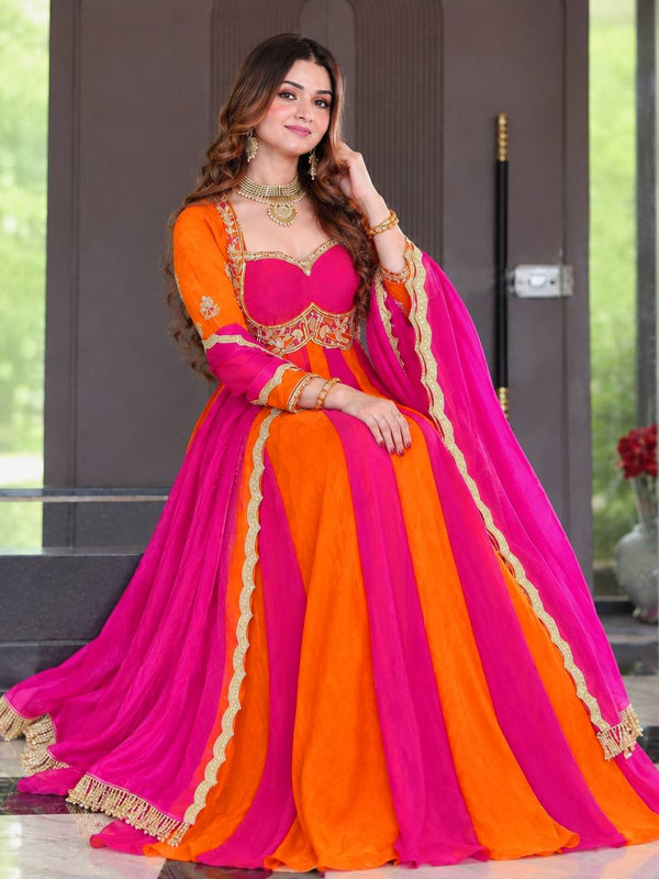 Heavy Fandy Silk Anarkali Suit